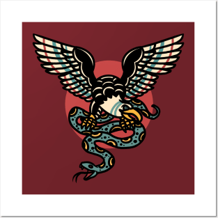 eagle and snake tattoo Posters and Art